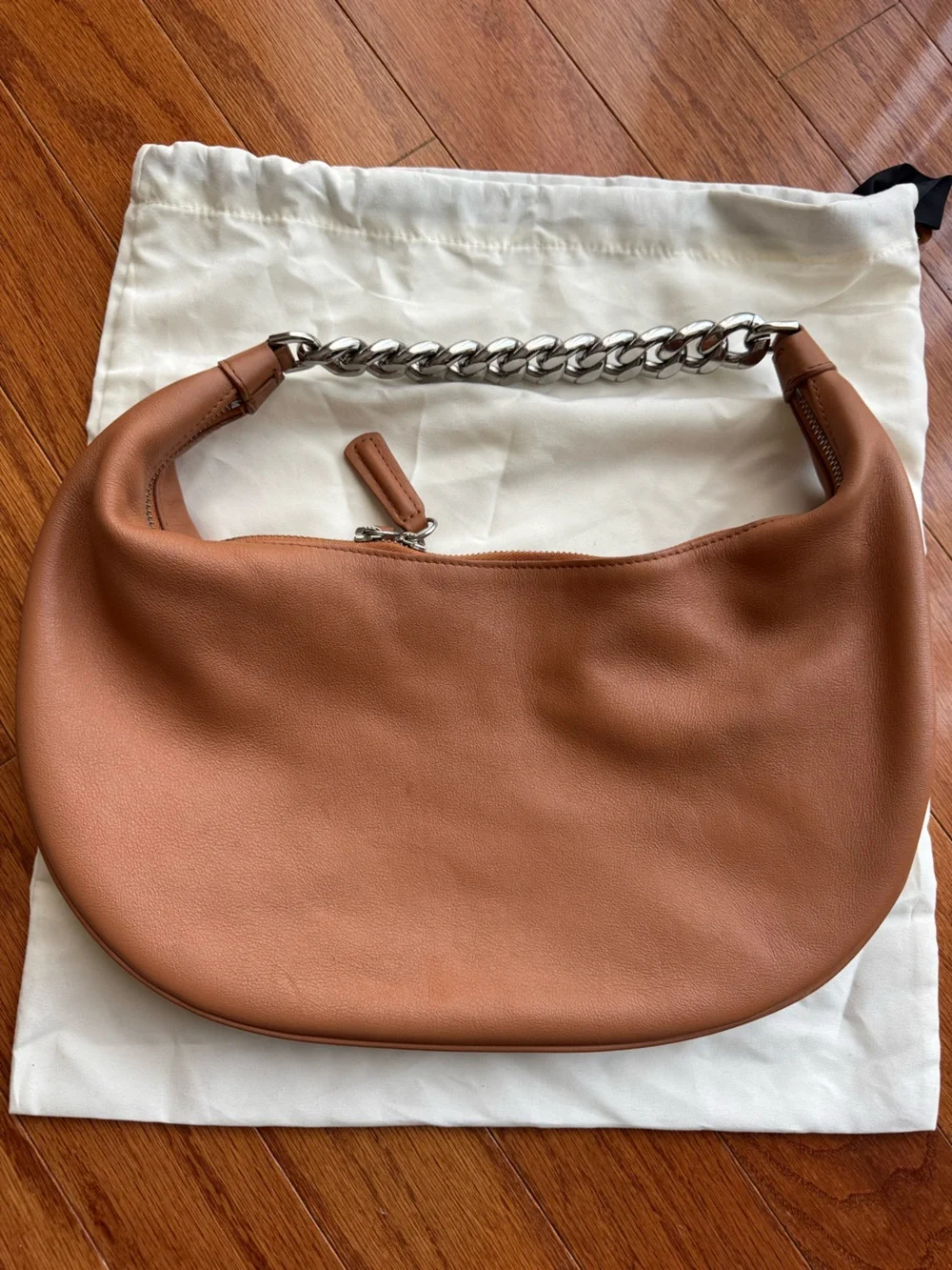 STAUD Sasha Chain Hobo Bag Tawny